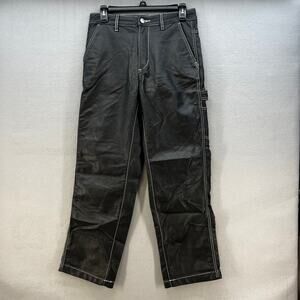 Urban Outfitters Pants Women's 24 (0) Black Carpenter Faux Leather Gorpcore